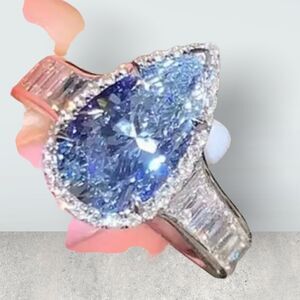 BLUE SAPPHIRE DIAMOND ENGAGEMENT RING 6,8,10